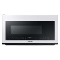 Samsung - BESPOKE 2.1 cu. ft. Over-the-Range Microwave with Sensor Cooking - White Glass - Front_Zoom