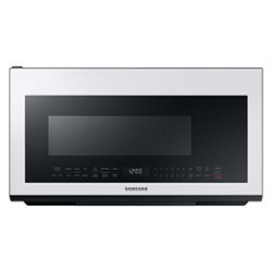 Samsung - 2.1 cu. ft. BESPOKE Over-the-Range Microwave with Sensor Cooking - White Glass - Front_Zoom
