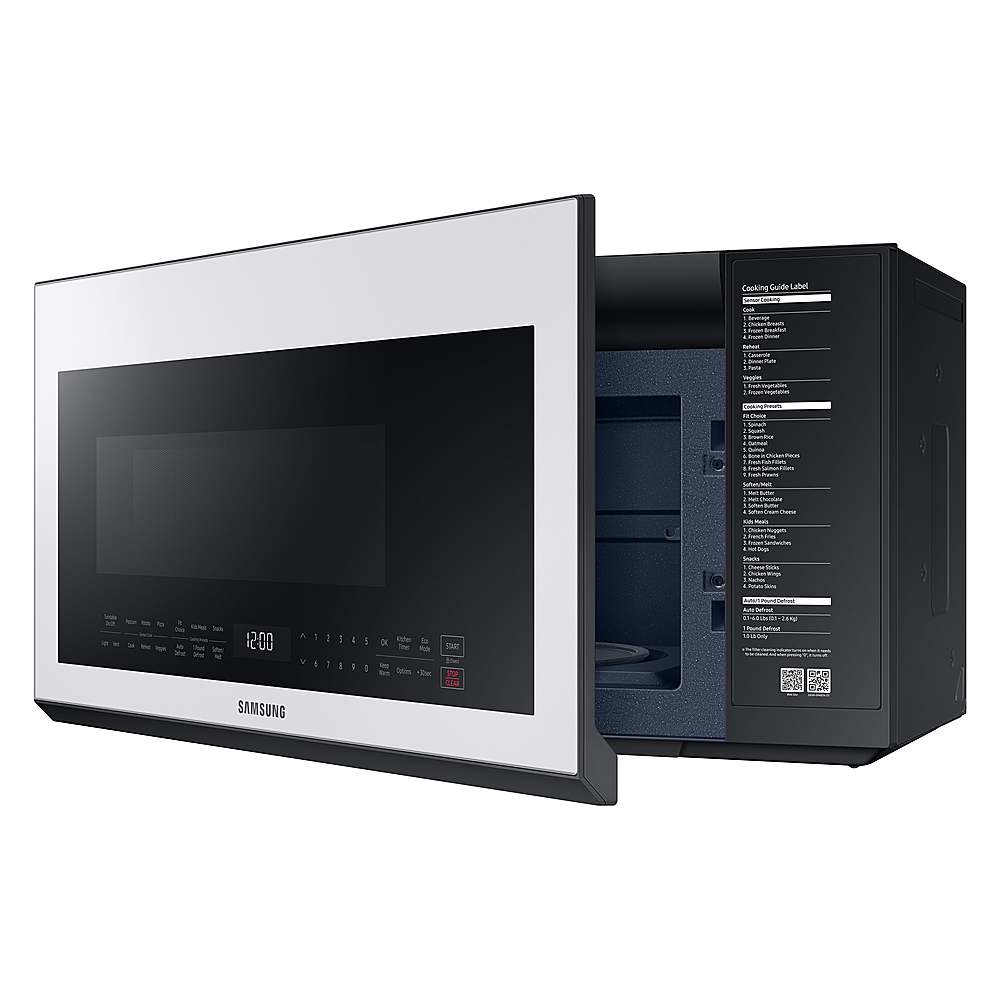 Alt View 15. Samsung - BESPOKE 2.1 cu. ft. Over-the-Range Microwave with Sensor Cooking - White Glass.
