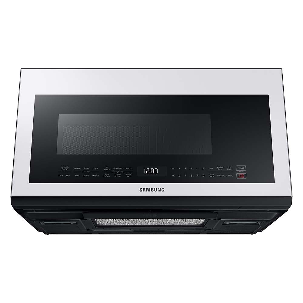 Alt View 18. Samsung - BESPOKE 2.1 cu. ft. Over-the-Range Microwave with Sensor Cooking - White Glass.