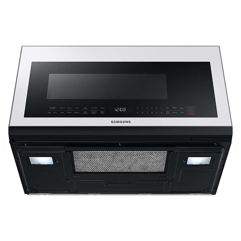 Alt View 19. Samsung - BESPOKE 2.1 cu. ft. Over-the-Range Microwave with Sensor Cooking - White Glass.