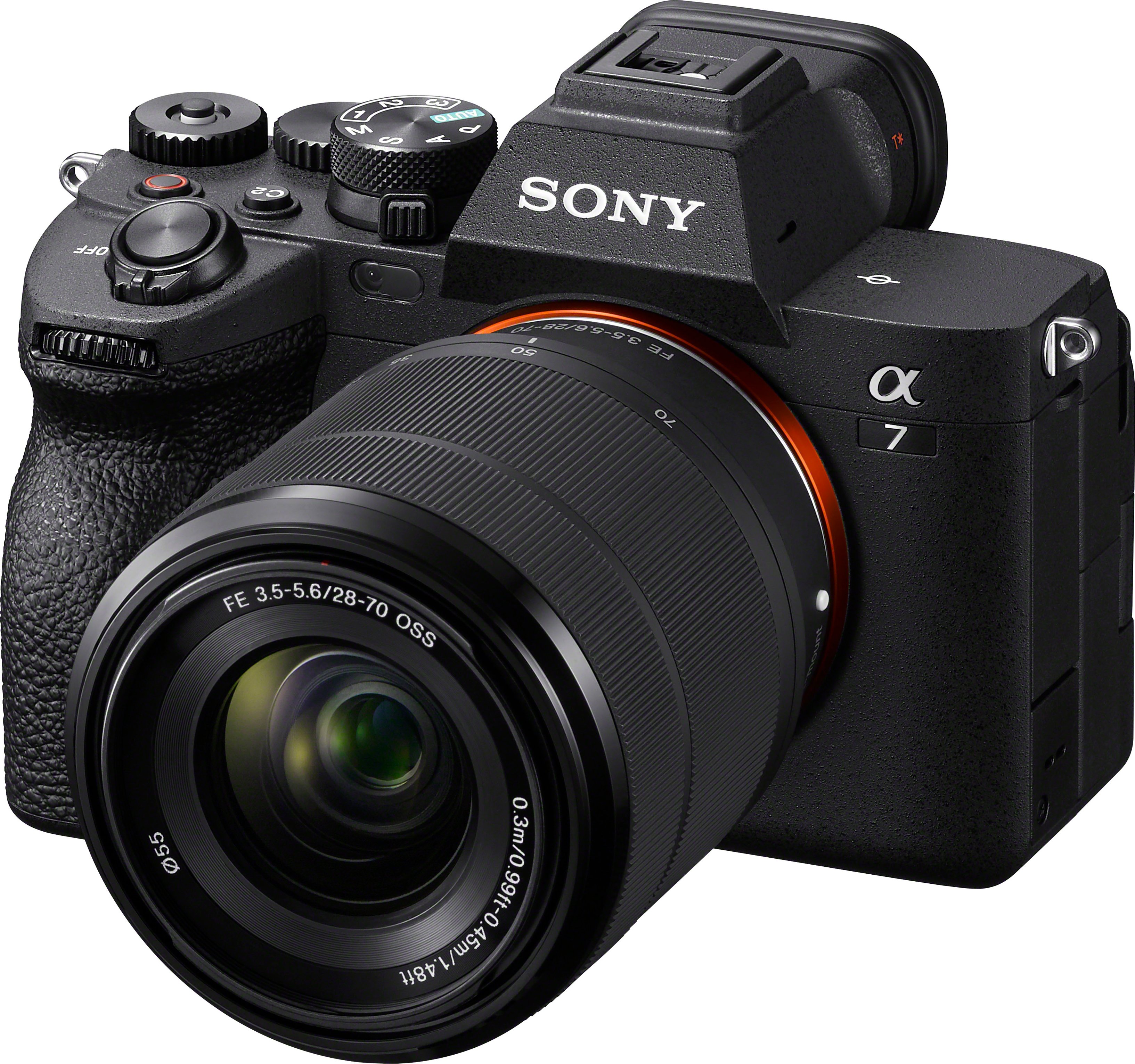 Angle View: Sony - Alpha 7 IV Full-frame Mirrorless Interchangeable Lens Camera with SEL2870 Lens - Black