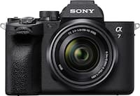 Front. Sony - Alpha 7 IV Full-frame Mirrorless Interchangeable Lens Camera with SEL2870 Lens - Black.