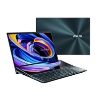 ASUS - ZenBook Pro Duo 15 OLED Laptop, 15.6” OLED 4K UHD TouchDisplay, Intel Core i9-11900H, 32GB, 1TB, GeForce RTX 3080 GPU - Celestial Blue - Front_Zoom