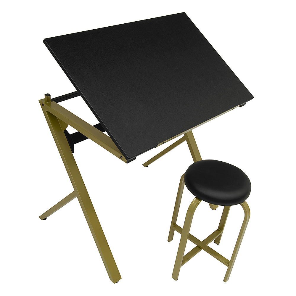 Best Buy: Studio Designs Stellar Drawing Table and Padded Stool Gold 13354