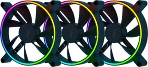 Razer - Kunai Chroma RGB 140MM LED PWM Performance Fans - 3 Fans - Black - Front_Zoom