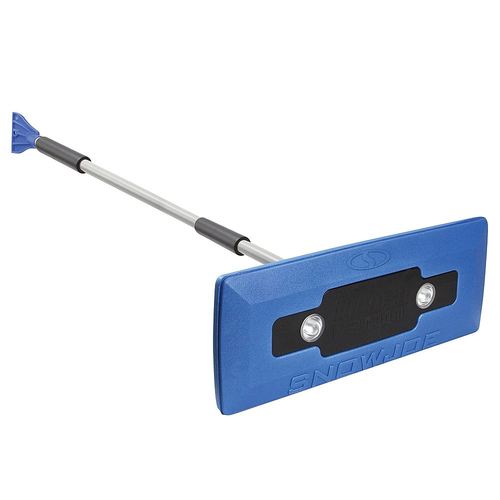 Snow Joe SJBLZD-LED 4-In-1 Telescoping Snow Broom + Ice Scraper - Blue