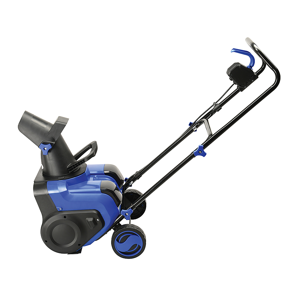 Angle View: Snow Joe - 48-Volt iON+ 15-Inch Single Stage Cordless Snow Blower (2 x 4Ah Batteries and 1 x Charger) - Blue
