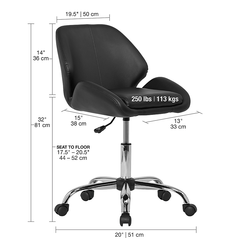 Calico Designs Folding Back Office Task Chair Black 18616 - Best Buy