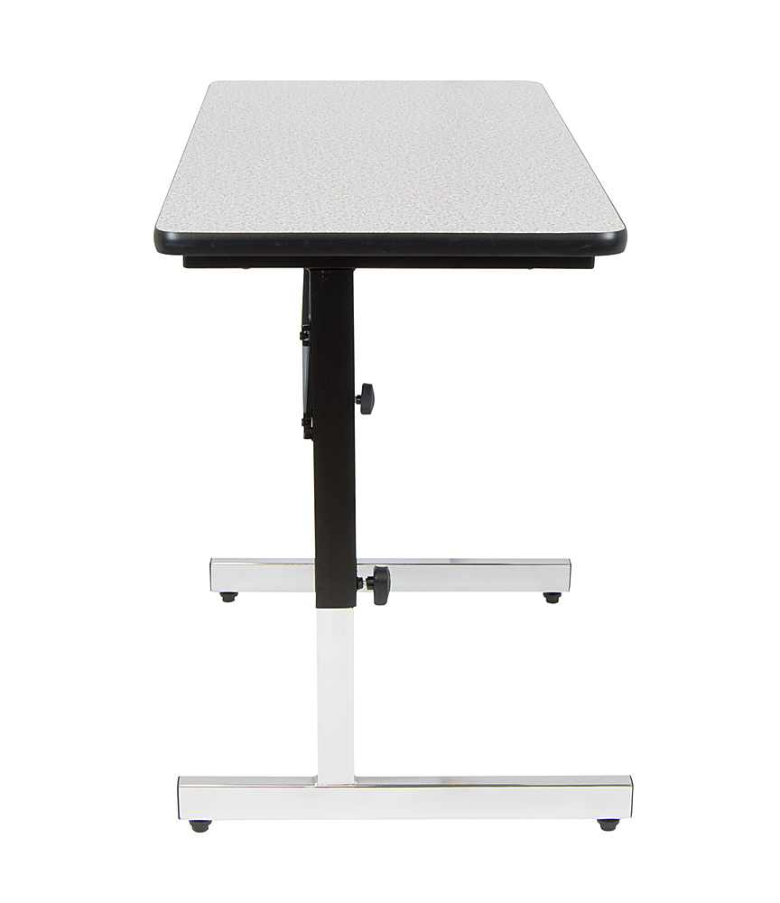 Left View: Calico Designs - Adapta Height Adjustable Table - 36" Wide - Spatter Grey