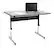 Angle. Calico Designs - Adapta Height Adjustable Desk - 47" Wide - Spatter Grey.