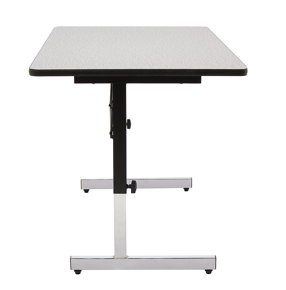 Left View: Calico Designs - Adapta Height Adjustable Desk - 47" Wide - Spatter Grey