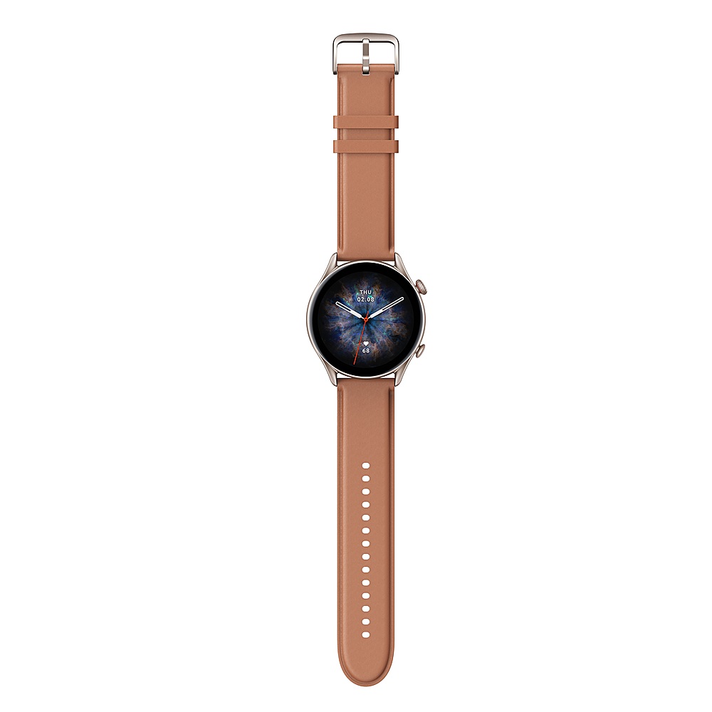 Best Buy: Amazfit GTR 3 Pro Smartwatch 36.8mm Aluminum Alloy Brown Leather  W2040OV1N