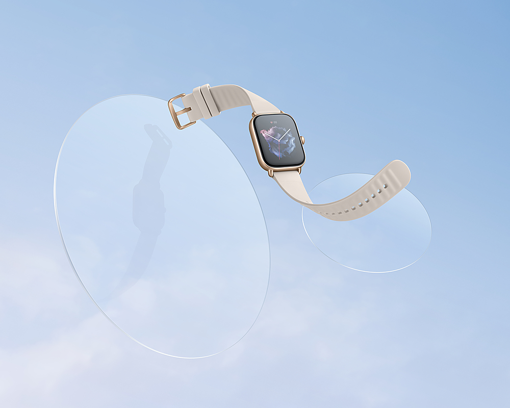 Amazfit GTS 3 Aluminium 43mm Waterproof Smartwatch with Oscilloscope (Ivory  Whit