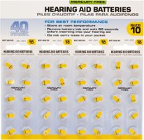 Lucid Hearing - SIZE 10 HEARING AID BATTERIES – 40-PACK (MERCURY FREE – ZINC AIR ACTIVATED) - Front_Zoom