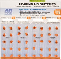 LUCID HEARING SIZE 13 HEARING AID BATTERIES – 40-PACK (MERCURY FREE – ZINC AIR ACTIVATED) - Front_Zoom