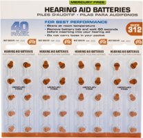LUCID HEARING SIZE 312 HEARING AID BATTERIES – 40-PACK (MERCURY FREE – ZINC AIR ACTIVATED) - Front_Zoom