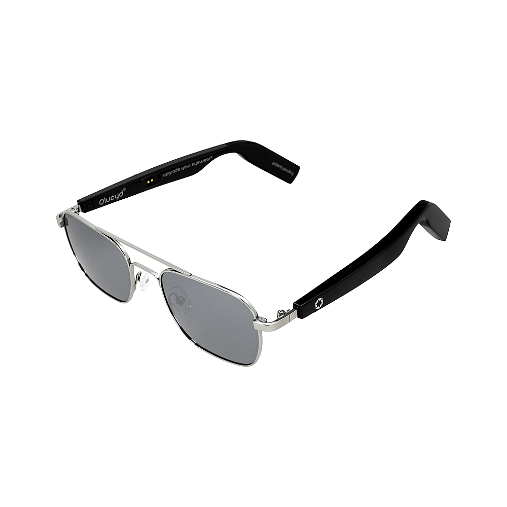 Left View: Lucyd - Lyte Titanium Bluetooth Audio Sunglasses - Antimatter