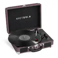 Victrola - Journey Bluetooth Suitcase Record Player with 3-speed Turntable - Magenta - Angle_Zoom