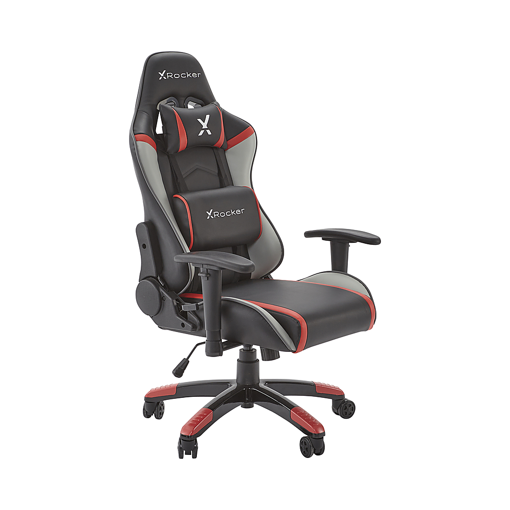 Angle View: X Rocker - Agility Junior PC Gaming Chair - Black, Gray, Red