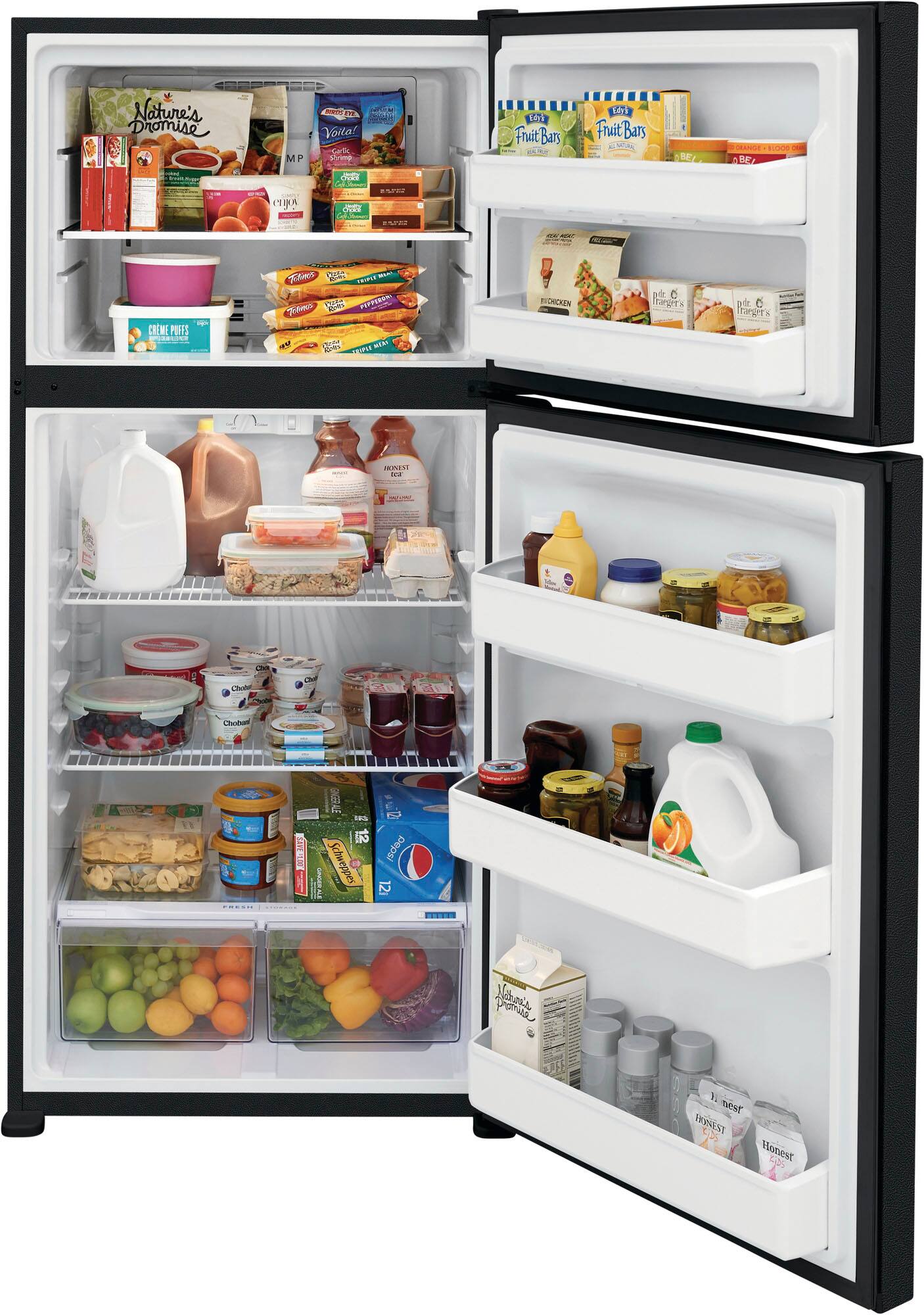 Alt View 2. Frigidaire - 18.3 Cu. Ft. Top Freezer Refrigerator - Black.