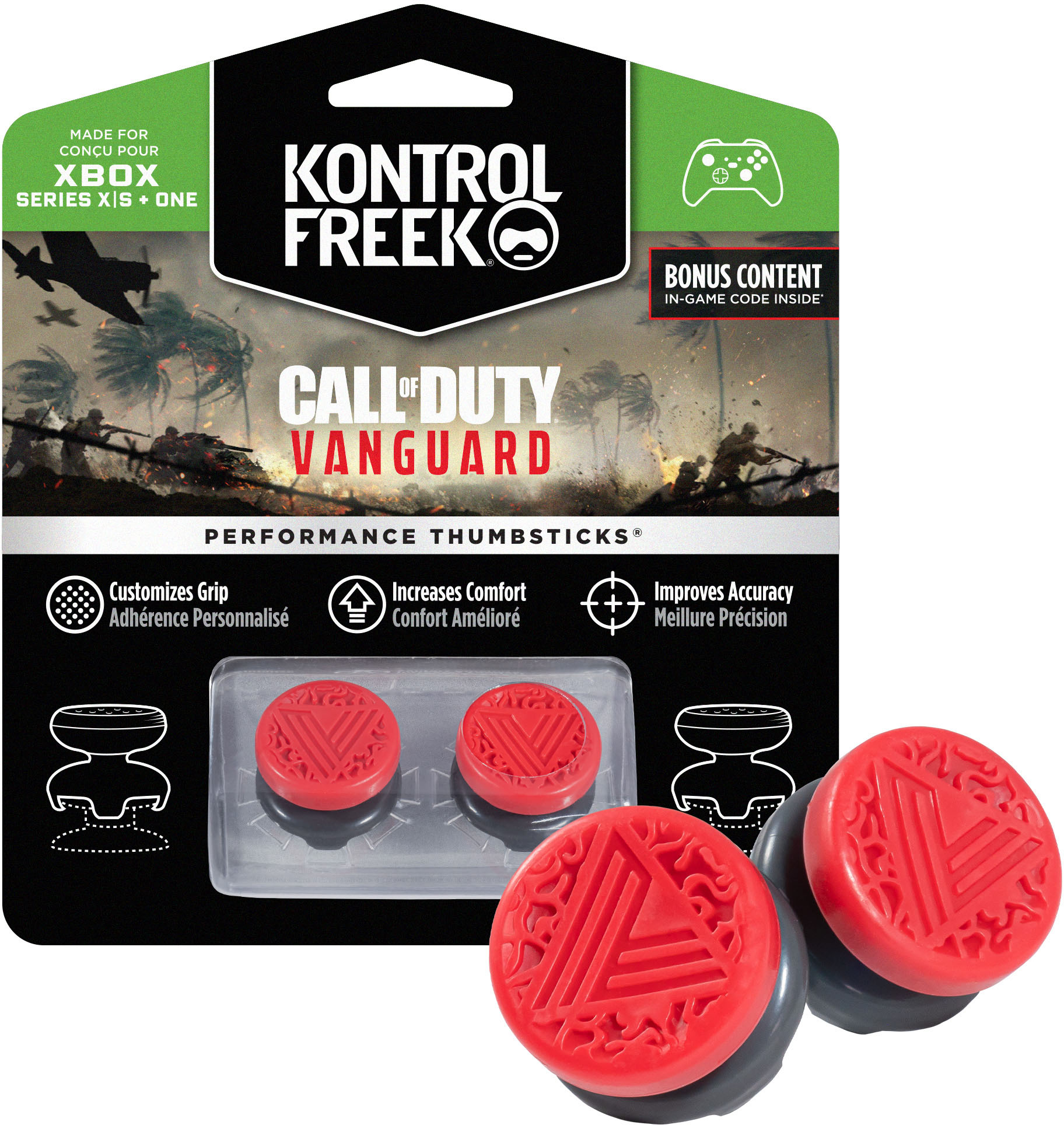 KontrolFreek - Call of Duty Vanguard 4 Prong Performance Thumbstick for Xbox X|S and Xbox One - Red