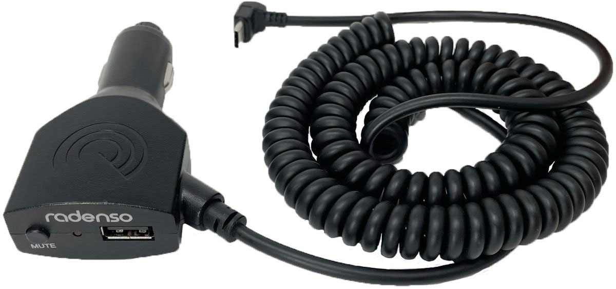 Radenso - USB-C Mute Power Adapter with USB Port - Black