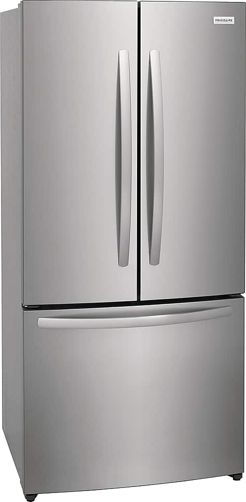 Angle. Frigidaire - 17.6 Cu. Ft. Counter-Depth French Door Refrigerator - Stainless steel.