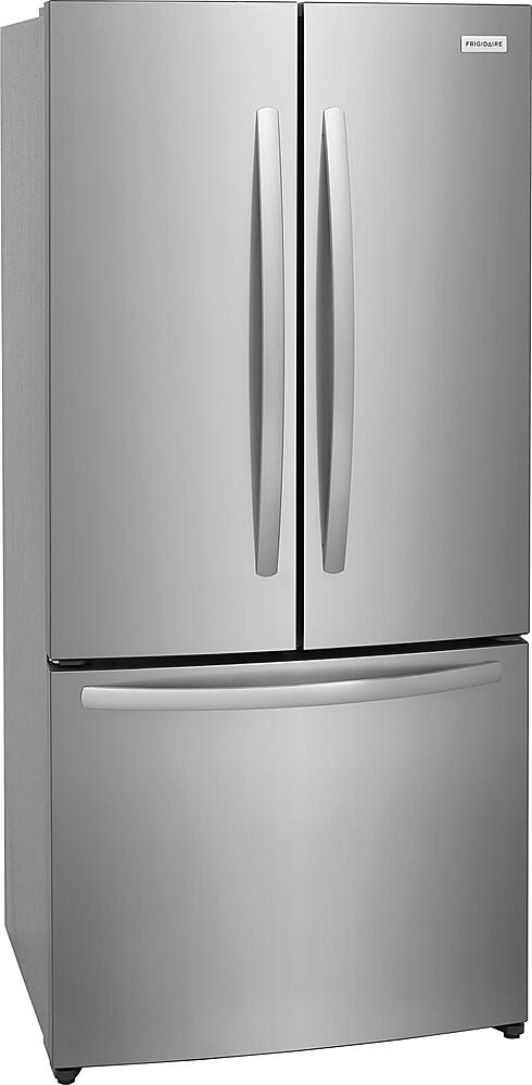 Angle. Frigidaire - 17.6 Cu. Ft. Counter-Depth French Door Refrigerator - Stainless steel.