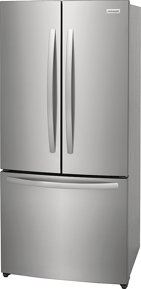 Left View: GE - 21.9 Cu. Ft. Counter-Depth Refrigerator - High gloss black