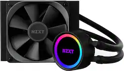 NZXT - Kraken 120mm Radiator CPU Liquid Cooler (1 x 120mm Aer P Fan) with RGB Display - Black - Front_Zoom