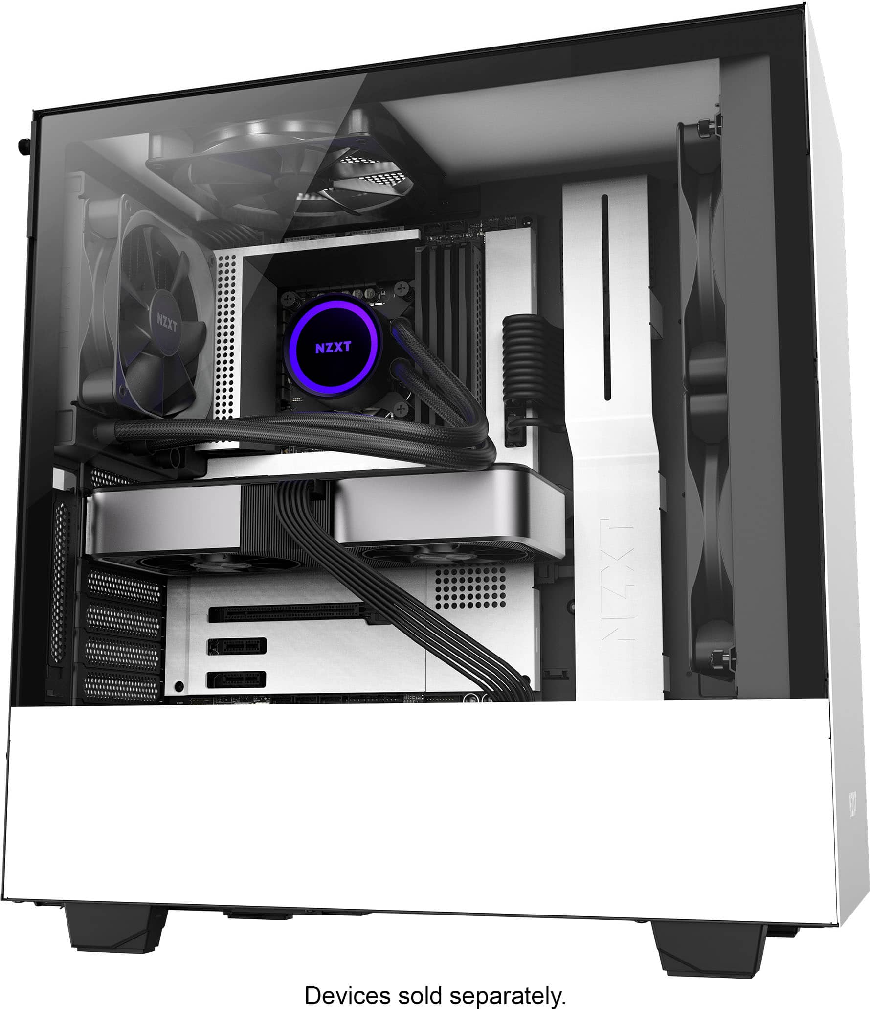 Alt View 14. NZXT - Kraken 120mm Radiator CPU Liquid Cooler (1 x 120mm Aer P Fan) with RGB Display - Black.