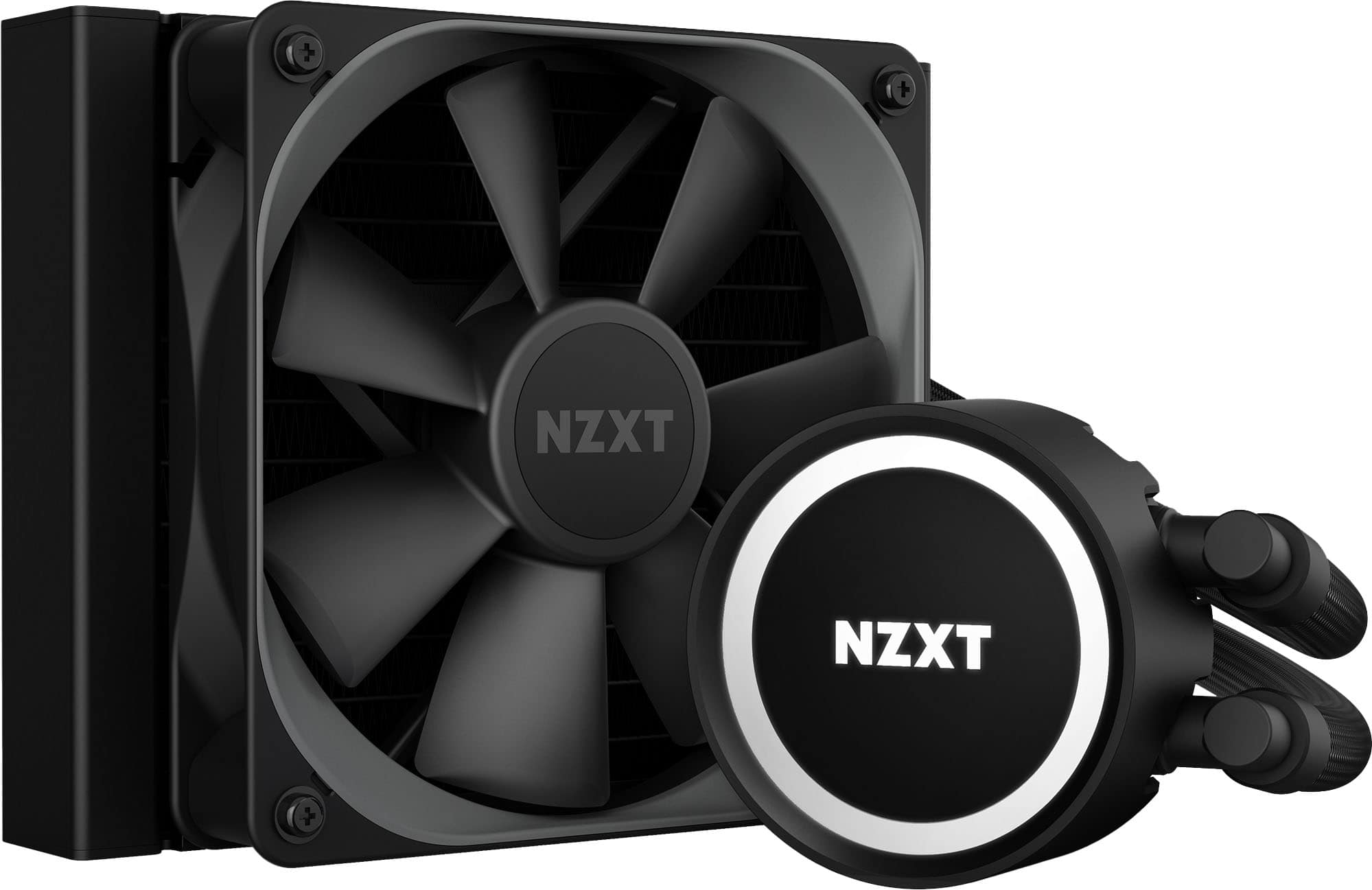 Alt View 21. NZXT - Kraken 120mm Radiator CPU Liquid Cooler (1 x 120mm Aer P Fan) with RGB Display - Black.