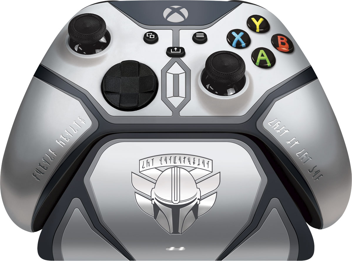 Razer - The Mandalorian Beskar Edition Wireless Controller & Quick Charging Stand for Xbox - Silver