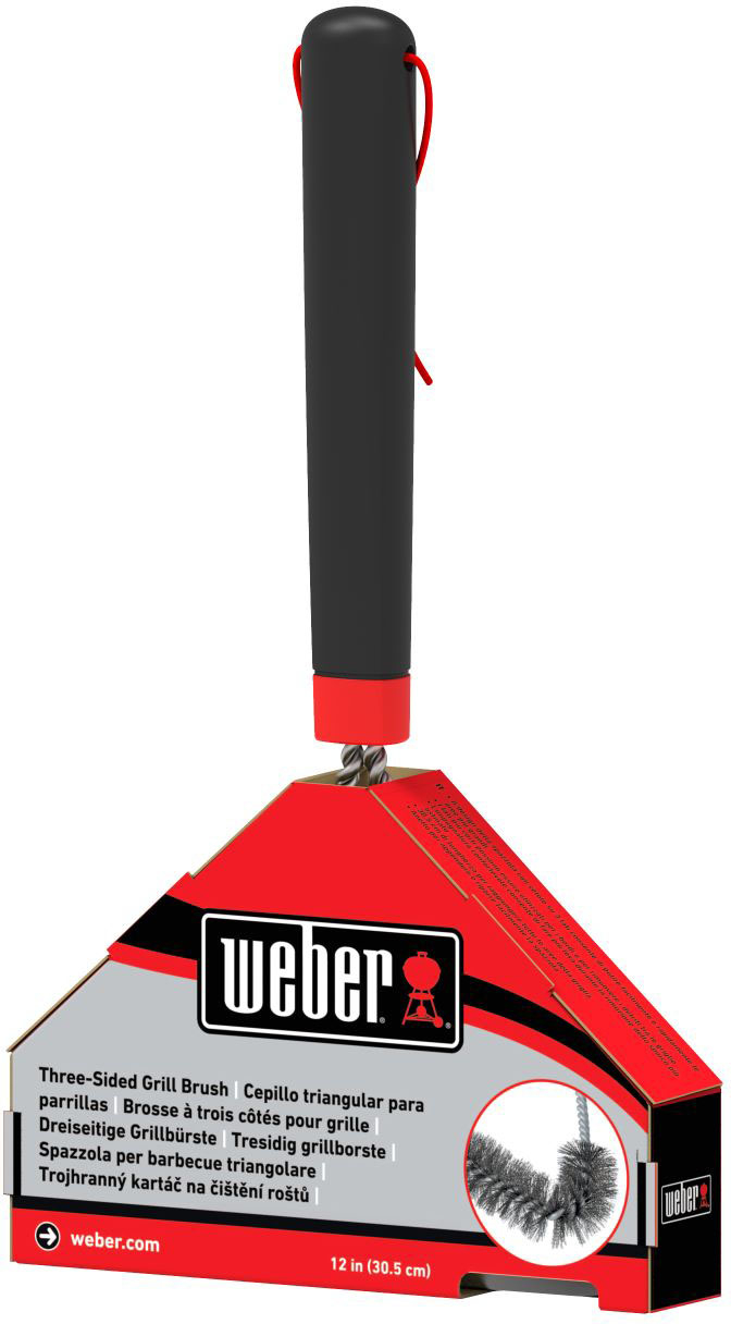 Weber 12-Inch Three-Sided Grill Brush - 6277 : BBQGuys