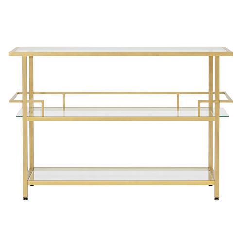 Studio Designs - Portico 3-Tier Metal and Glass Bar - Gold