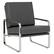 Angle. Studio Designs - Allure Leather and Chrome Armchair - Smoke.