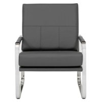 Studio Designs - Allure Leather and Chrome Armchair - Smoke - Front_Zoom