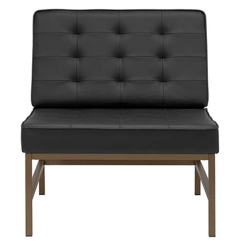 Studio Designs - Ashlar Modern Metal Frame and Blended Leather Accent Chair - Black