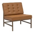 Angle Zoom. Studio Designs - Ashlar Modern Metal Frame and Blended Leather Accent Chair - Caramel.
