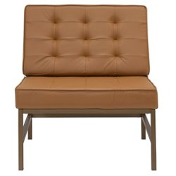 Studio Designs - Ashlar Modern Metal Frame and Blended Leather Accent Chair - Caramel - Front_Zoom