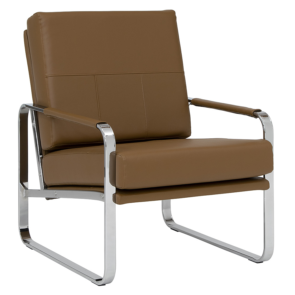 Angle View: Flash Furniture - Fabric Guest Chair with Tablet Arm and Chrome Legs - Gray