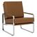 Angle. Studio Designs - Allure Leather and Chrome Armchair - Caramel.