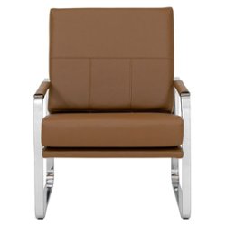 Studio Designs - Allure Leather and Chrome Armchair - Caramel - Front_Zoom