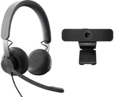 Logitech - Zone C925e Wired Personal Video Collaboration Headset and Webcam Kit - Black - Front_Zoom