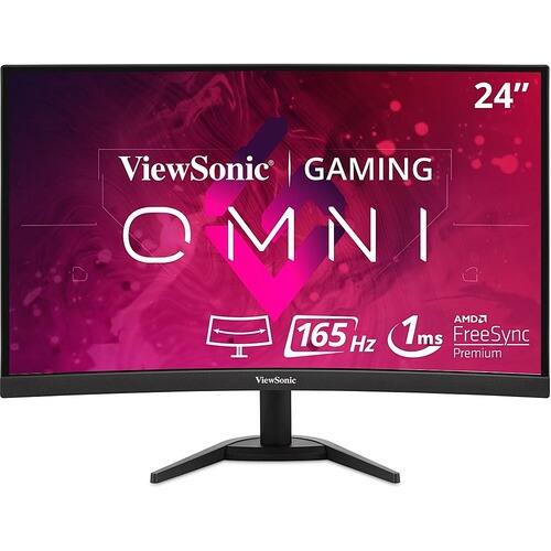 ViewSonic - 23.6 LCD Curved FHD Monitor (DisplayPort HDMI) - Black-Front_Standard 