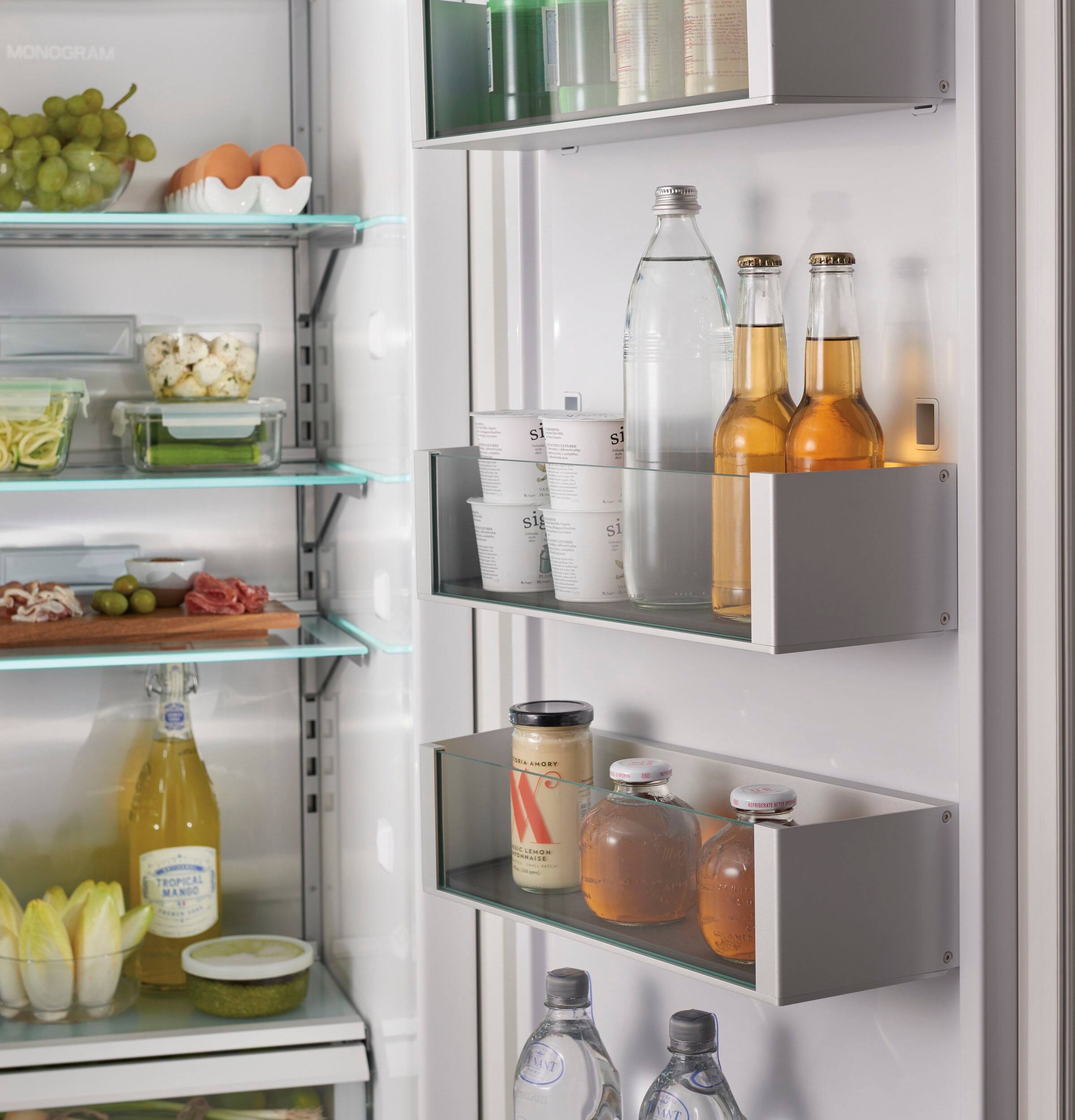 Alt View 19. Monogram - 21.1 Cu. Ft. Column Built-In Smart Refrigerator - Custom Panel Ready.