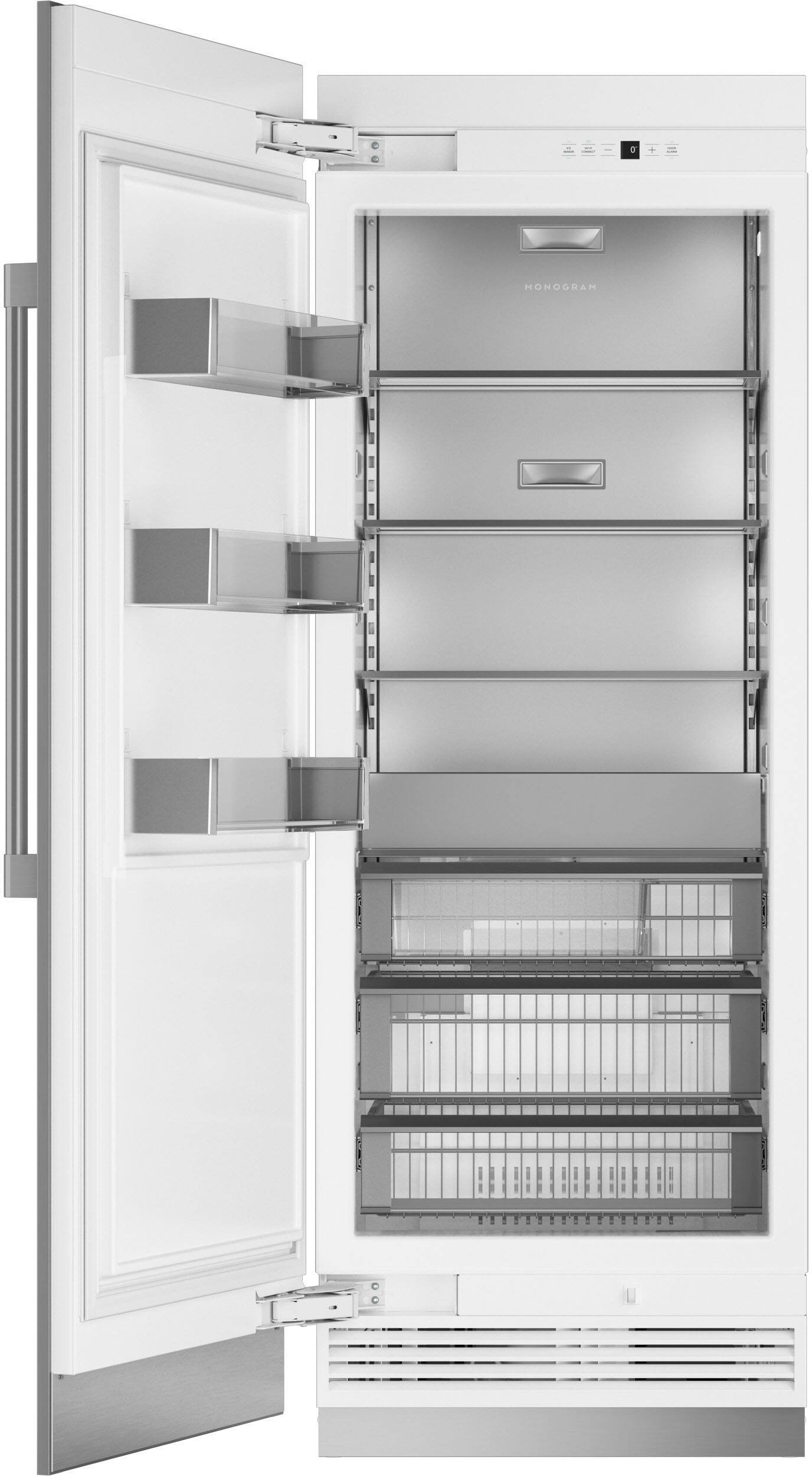 Alt View 11. Monogram - 16.7 Cu. Ft. Upright Wi-Fi Column Freezer - Custom Panel Ready.