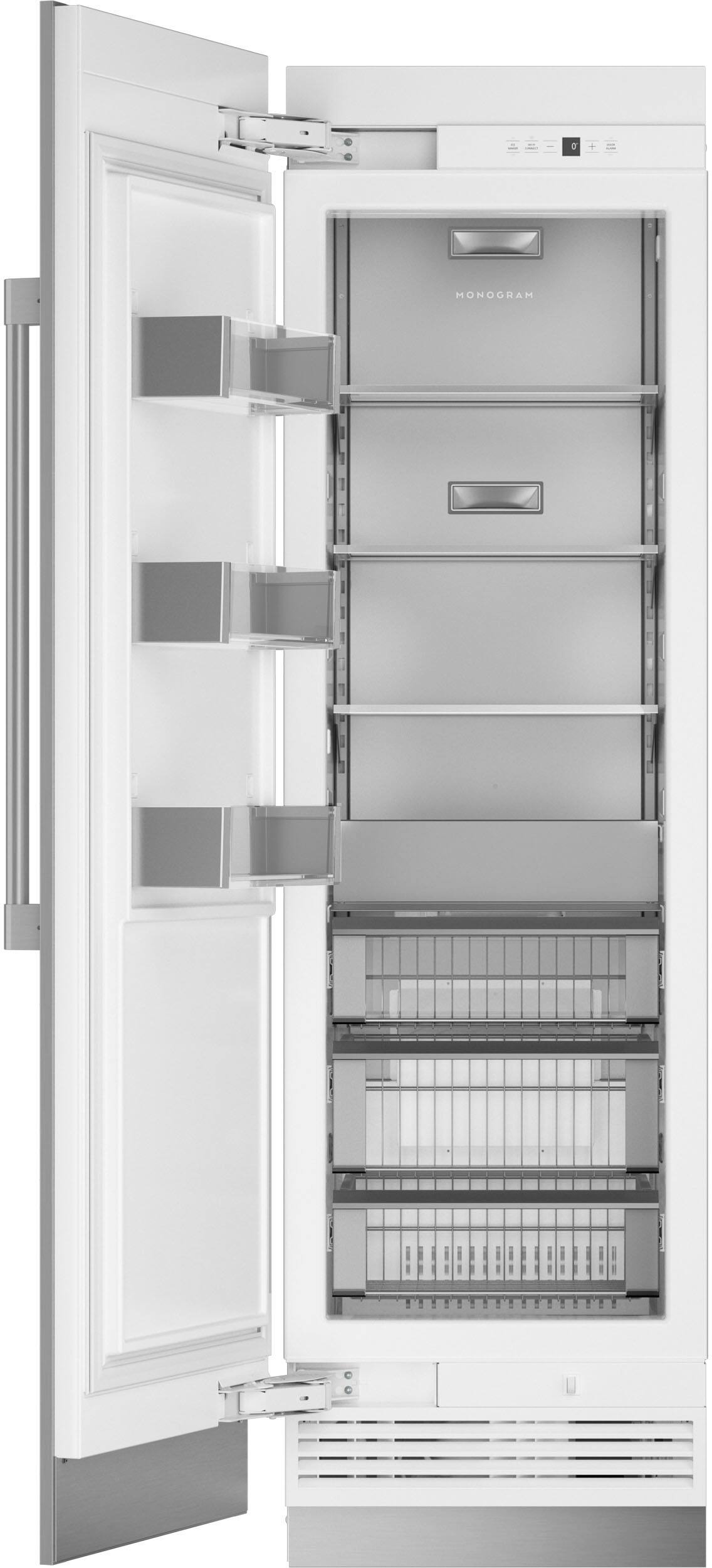 Alt View 11. Monogram - 12.5 Cu. Ft. Upright Wi-Fi Column Freezer - Custom Panel Ready.