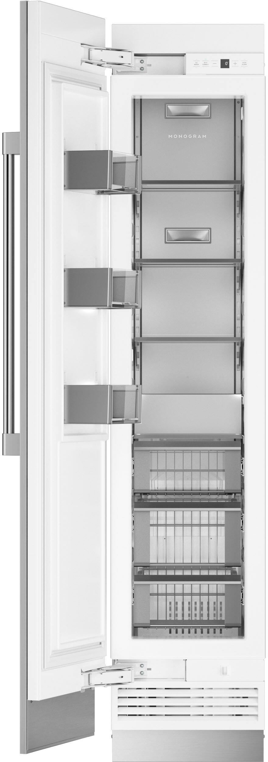 Alt View 11. Monogram - 8.3 Cu. Ft. Upright Wi-Fi Column Freezer - Custom Panel Ready.